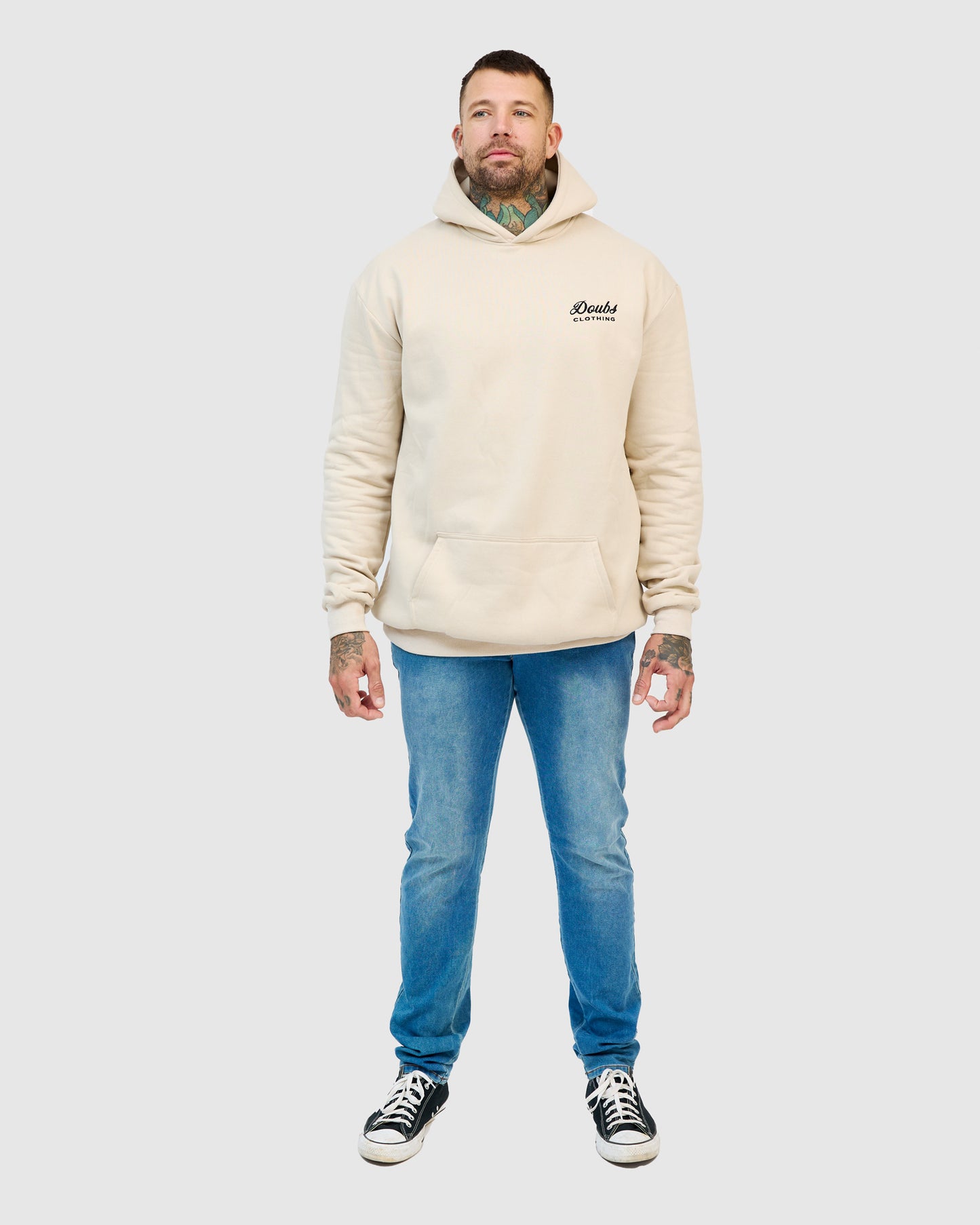 Davey Hoodie - Bone with Doubs logo