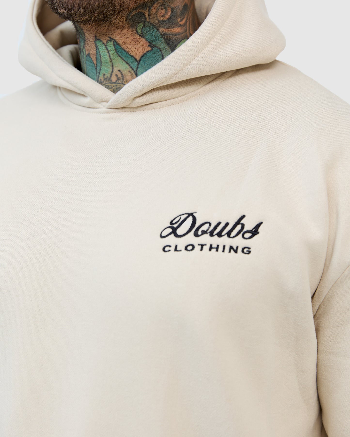 Davey Hoodie - Bone with Doubs logo