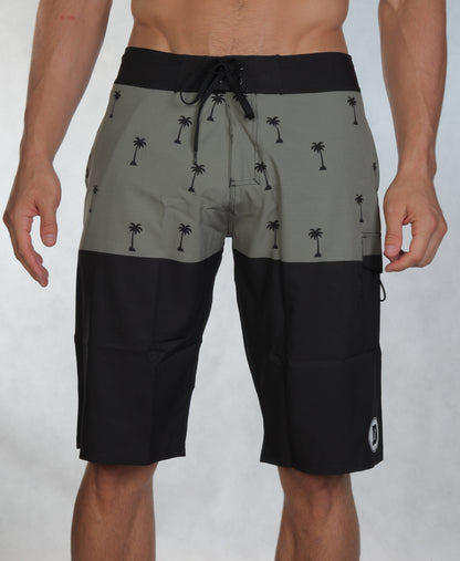 Han Board Shorts - Olive Palm Tree