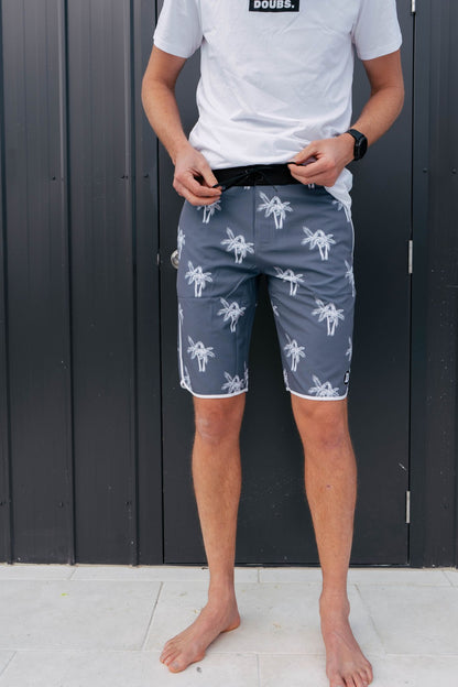 Port Boardies - Swim Shorts - Grey Palm