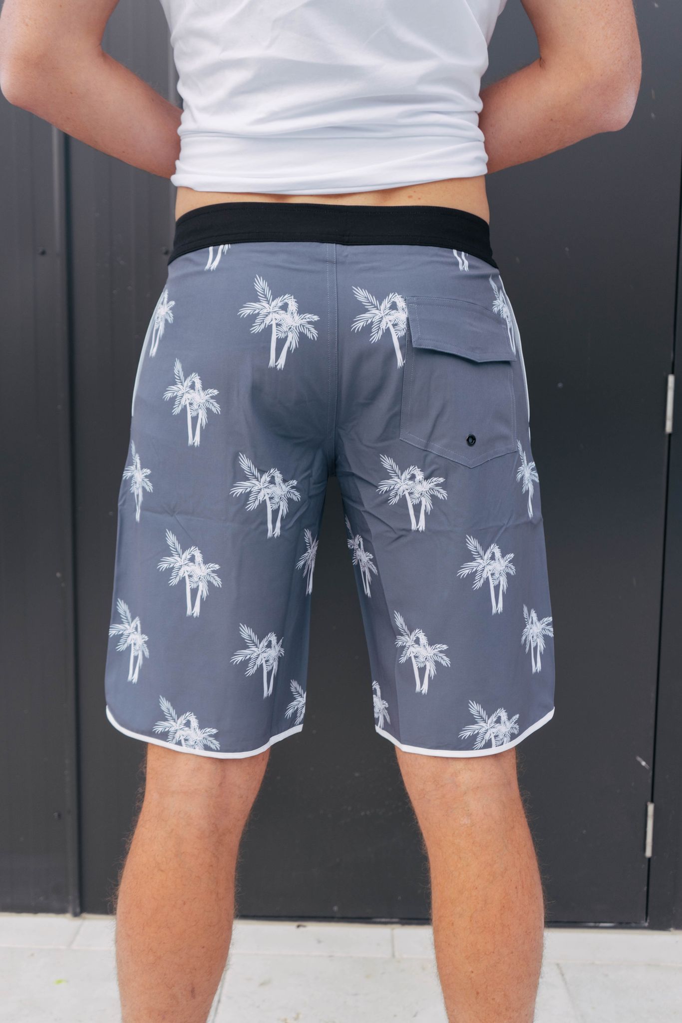 Port Boardies - Swim Shorts - Grey Palm