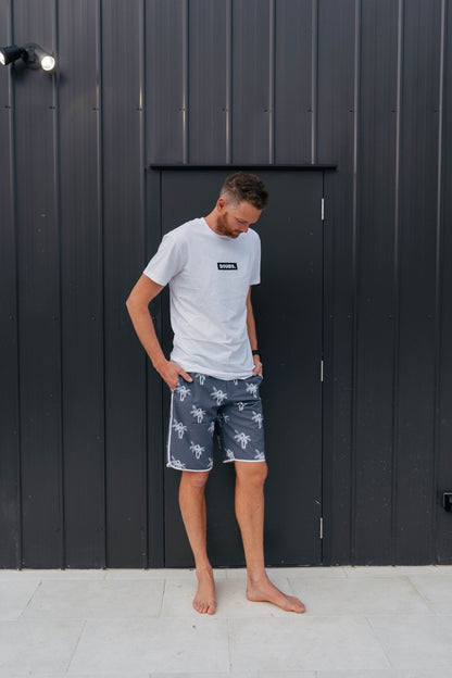 Port Boardies - Swim Shorts - Grey Palm