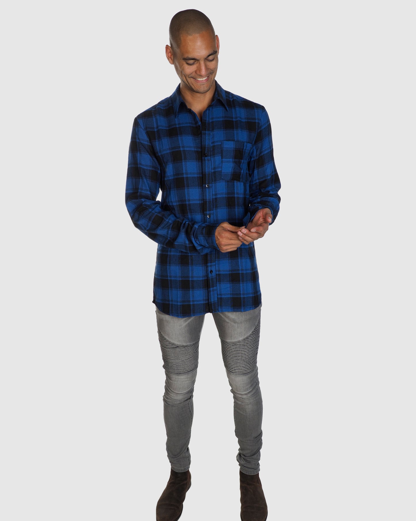 Check Shirt- Blue/Black Check