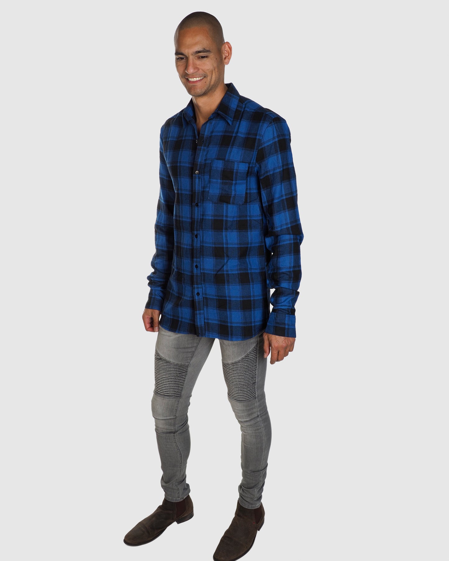 Check Shirt- Blue/Black Check