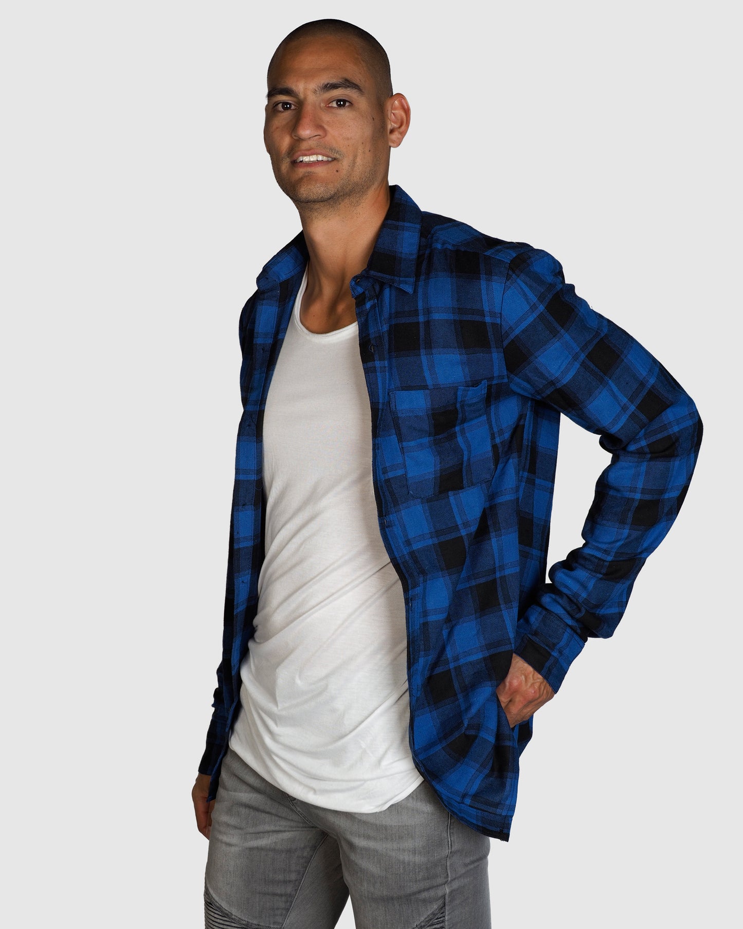 Check Shirt- Blue/Black Check