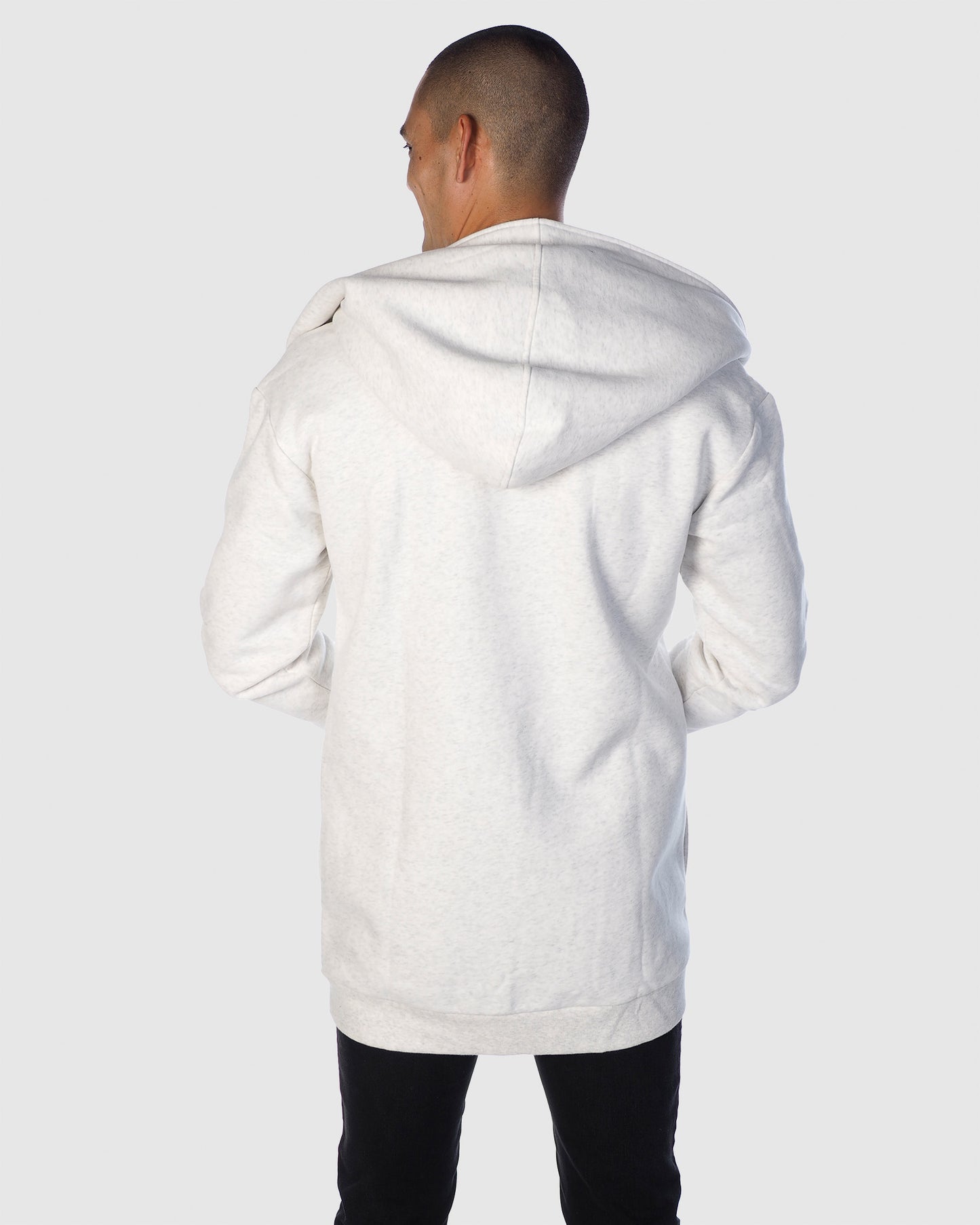 Waterfall Zip Hoodie - White Marle