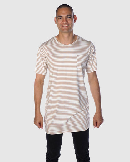 Luxe Stripe Tee - Beige