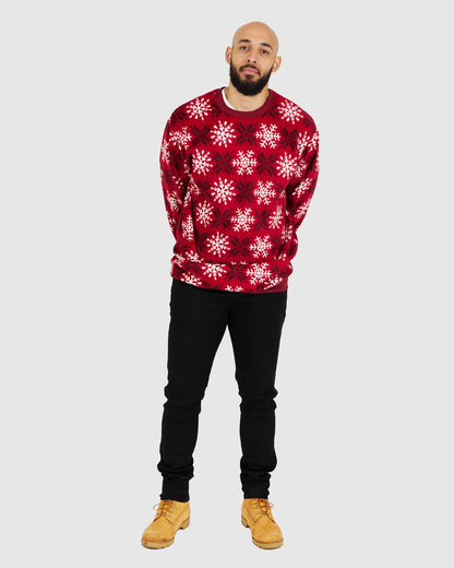 Xmas Sweater - Red/White Snowflake