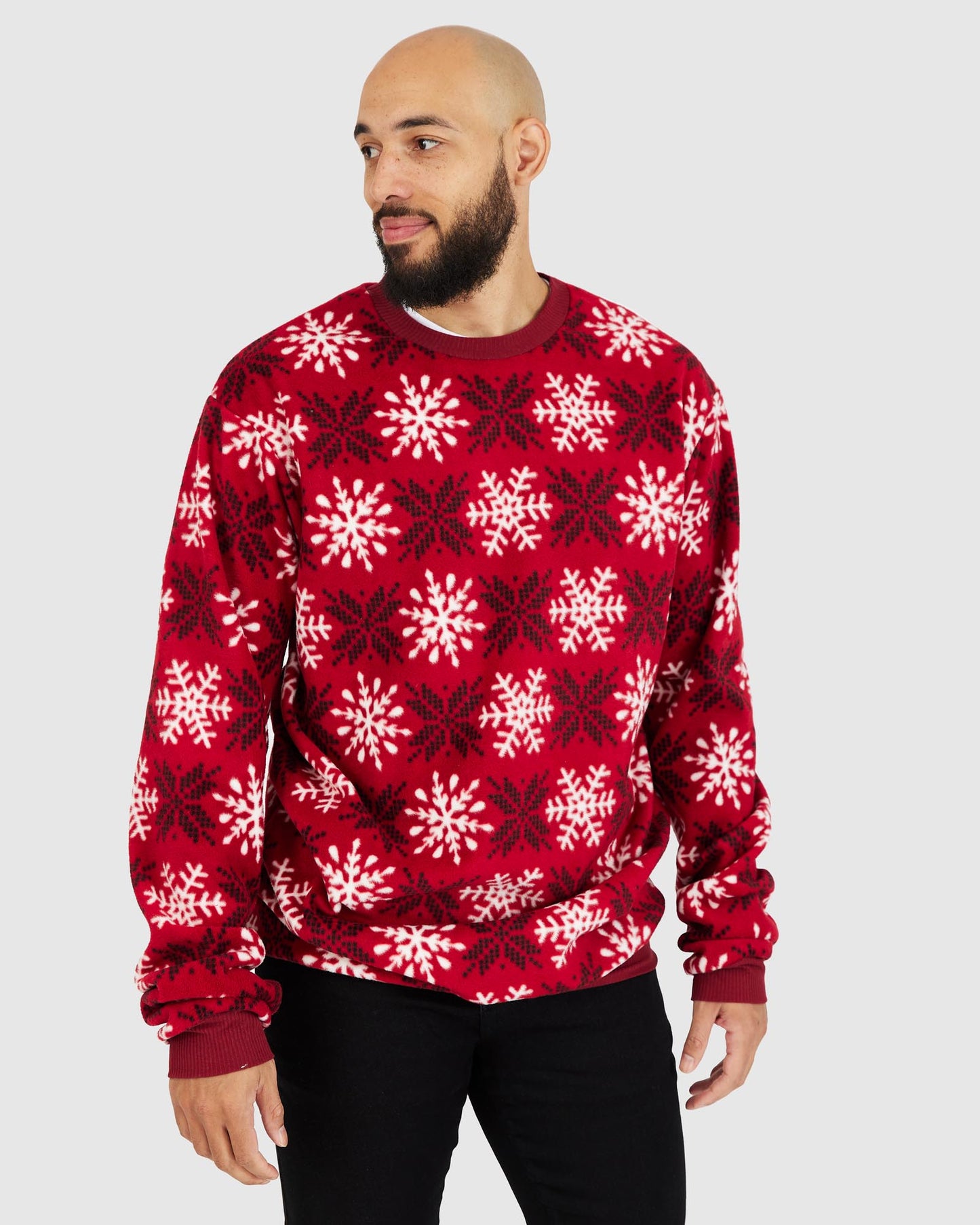 Xmas Sweater - Red/White Snowflake