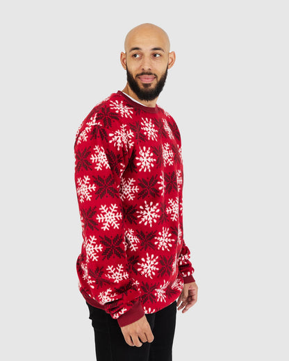 Xmas Sweater - Red/White Snowflake