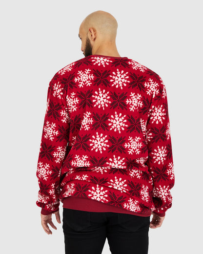 Xmas Sweater - Red/White Snowflake