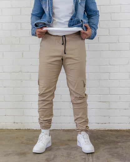 Streety Cargos Joggers - Beige