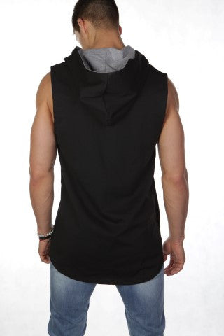 Riley Sleeveless Hoodie - Black