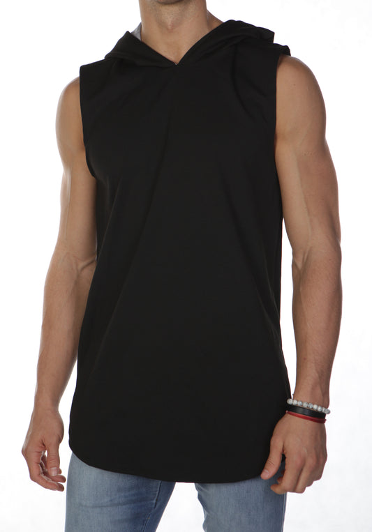 Riley Sleeveless Hoodie - Black