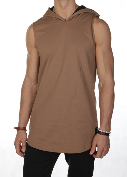 Riley Sleeveless Hoodie - Camel