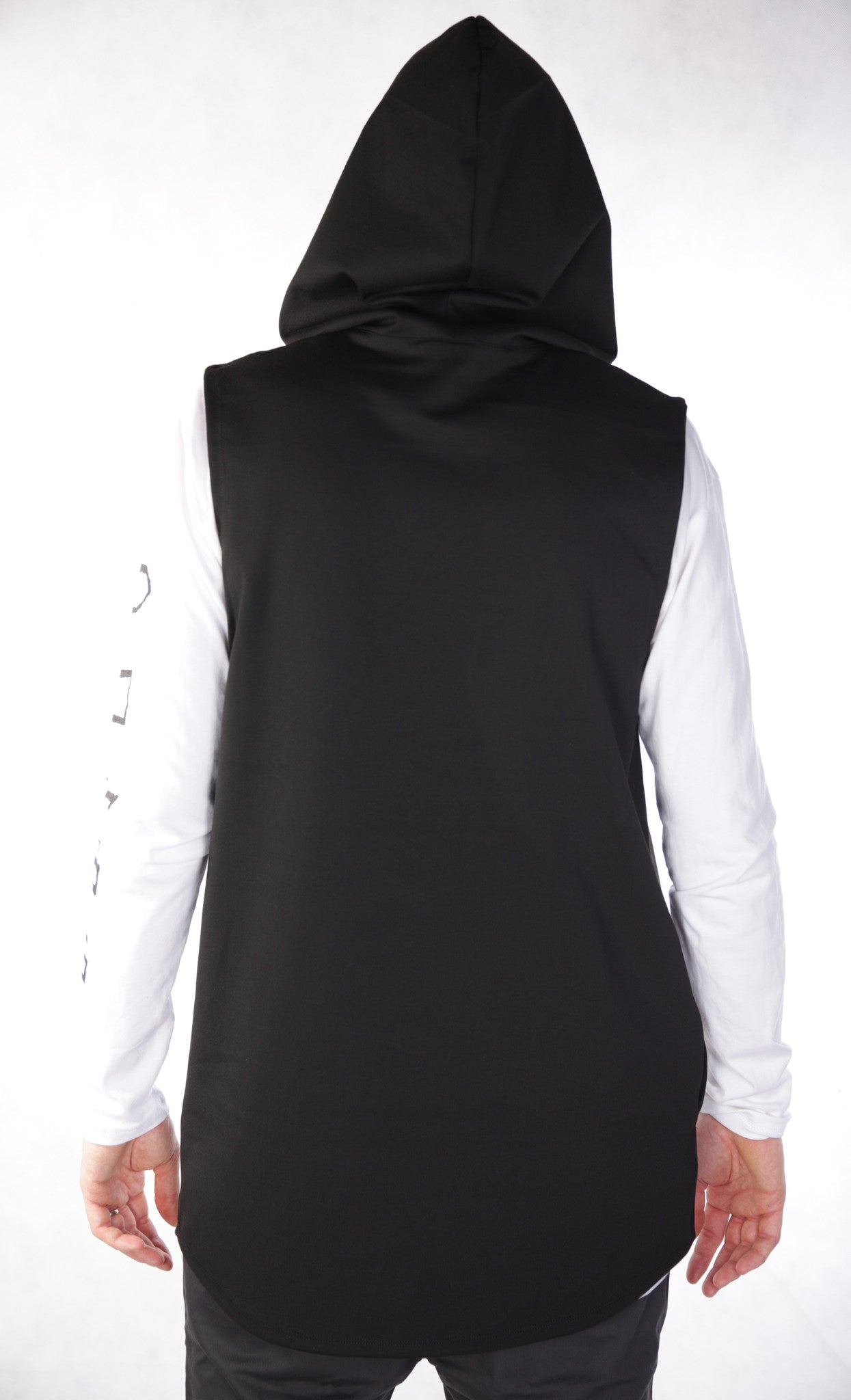 Riley Sleeveless Hoodie - Black