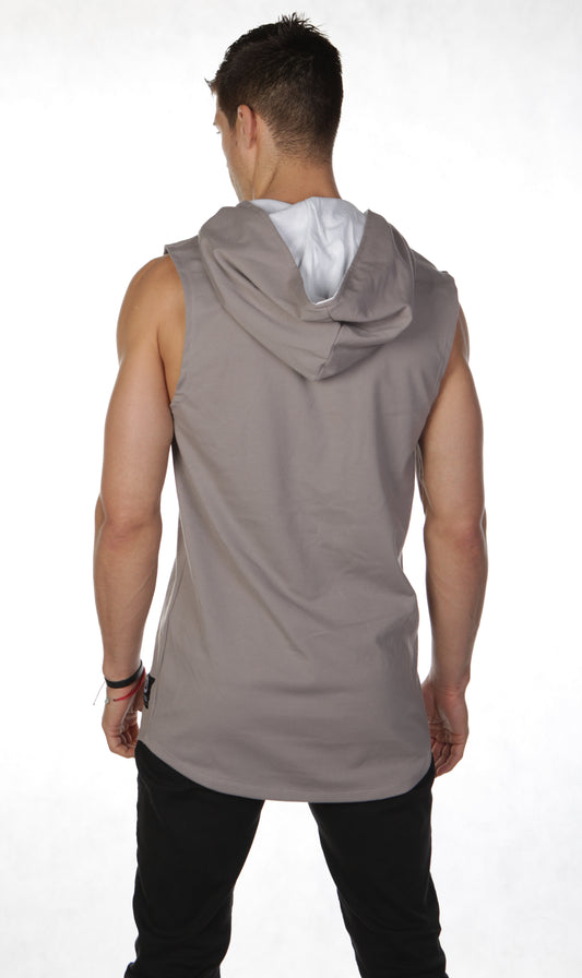 Riley Sleeveless Hoodie - Taupe